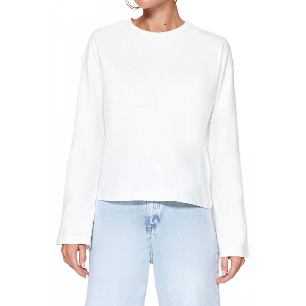 NEW AEMI + CO ava long sleeve top in white